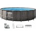 INTEX GREYWOOD PRISM FRAME Rundpool 549 × 122 cm mit Kartuschenfilteranlage 12V 26744GN