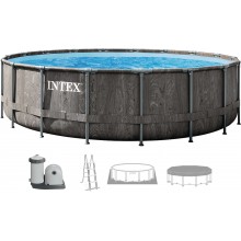 INTEX GREYWOOD PRISM FRAME Rundpool 549 × 122 cm mit Filteranlage 220–240V 26744NP