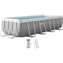 INTEX PRISM FRAME Rechteckpool 400 × 200 × 100 cm mit Kartuschenfilteranlage 12V 26788GN