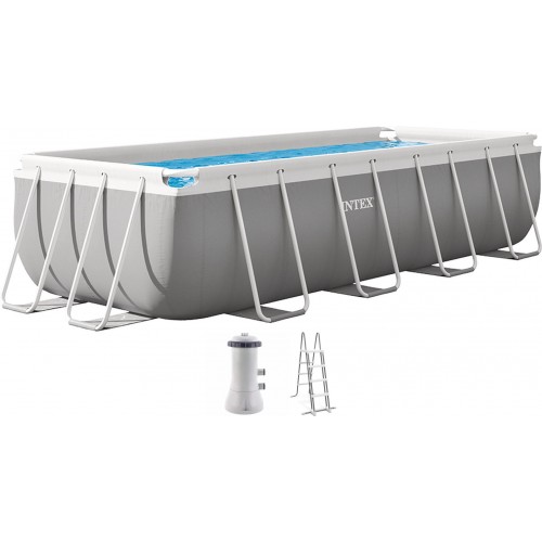 INTEX PRISM FRAME Rechteckpool 400 × 200 × 100 cm mit Filteranlage 220–240V 26788NP