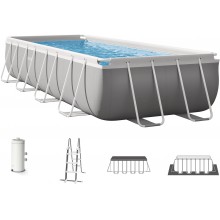 INTEX PRISM FRAME Rechteckpool 488 × 244 × 107 cm mit Filteranlage 220–240V 26792NP