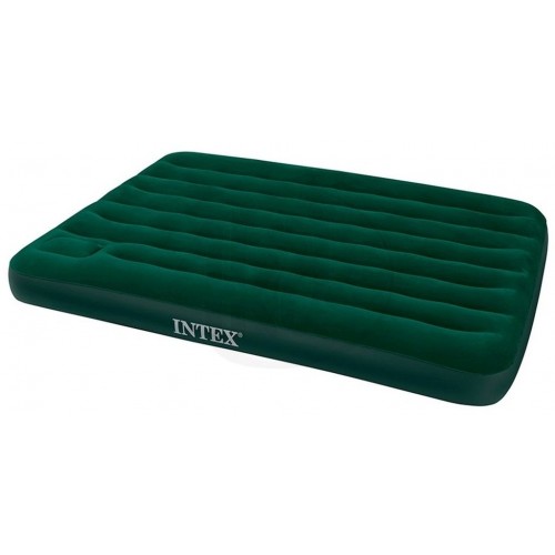 INTEX DOWNY AIRBED QUEEN Luftbett mit Fußpumpe 152 x 203 cm 66929 BESCHÄDIGT