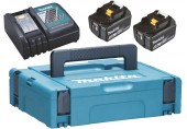 Makita 197624-2 Power Source-Kit 18V 5Ah 197624-2, 2x BL1850B + DC18RC+Makpac