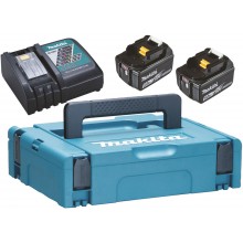 Makita 197624-2 Power Source-Kit 18V 5Ah 197624-2, 2x BL1850B + DC18RC+Makpac