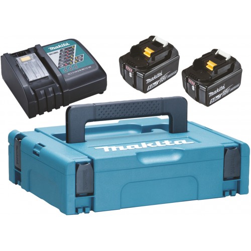 Makita 197624-2 Power Source-Kit 18V 5Ah 197624-2, 2x BL1850B + DC18RC+Makpac