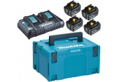 Makita 197626-8 Power Source Kit 5Ah 4x Akku BL1850B+Ladegerät DC18RD + Makpac Gr 3