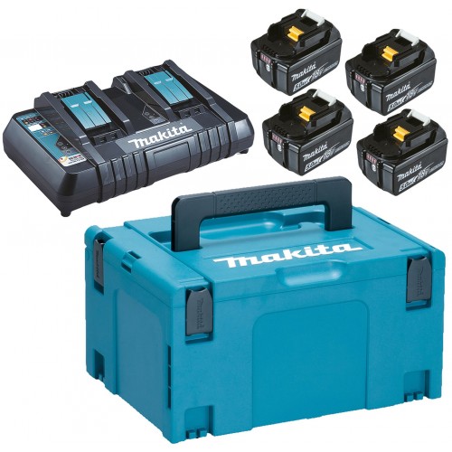 Makita 197626-8 Power Source Kit 5Ah 4x Akku BL1850B+Ladegerät DC18RD + Makpac Gr 3 Makita 197626-8 Power Source Kit 5Ah 4x Akku BL1850B+Ladegerät DC18RD + Makpac Gr 3