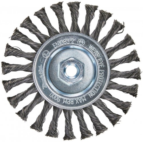 Makita D-45761 Scheibenbürste aus gezopftem Stahldraht 150 mm Makita D-45761 Scheibenbürste aus gezopftem Stahldraht 150 mm