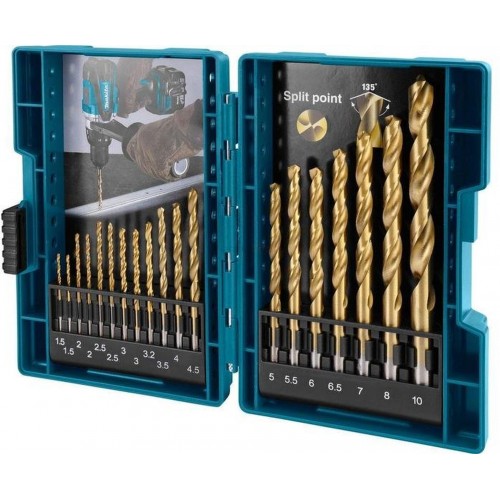 Makita D-67527 Bohrer-Satz für Metall HSS-TiN 19-tlg