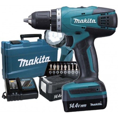 Makita DF347DWLX1 Akku-Bohrschrauber Set 2x +2 Akkus 14,4V/ 1.5Ah