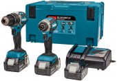Makita DLX2180TJ1 Akku-Werkzeugset DHP484+DTD153 Li-Ion LXT 18V/5,0Ah