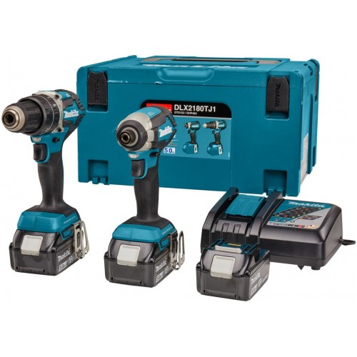 Makita DLX2180TJ1 Akku-Werkzeugset DHP484+DTD153 Li-Ion LXT 18V/5,0Ah Makita DLX2180TJ1 Akku-Werkzeugset DHP484+DTD153 Li-Ion LXT 18V/5,0Ah