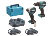 Makita DLX2577V01 Akku-Set DDF490+DTD158 Li-Ion LXT (2×2,0 Ah/18V), Makpac