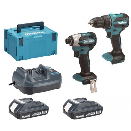 Makita DLX2577V01 Akku-Set DDF490+DTD158 Li-Ion LXT (2×2,0 Ah/18V), Makpac