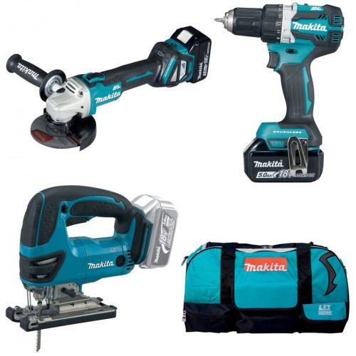Makita DLX3152TX1 Akku-Spezialset DDF484Z+DGA511Z+DJV180Z Li-ion LXT 18V/5,0Ah+Tasche