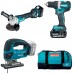 Makita DLX3152TX1 Akku-Spezialset DDF484Z+DGA511Z+DJV180Z Li-ion LXT 18V/5,0Ah+Tasche