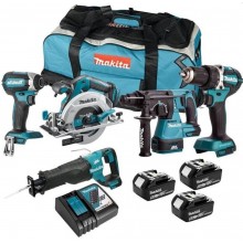 Makita DLX5032T Akku-Set 18V DDF484, DTD153, DHS680, DJR187, DHR242, DC18RC, 3 x BL1850B