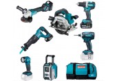 Makita DLX7018TX1 Akku Multitool-Set DDF484+DGA513+DHS661+DJR186+DML815+DMR115+DTD146