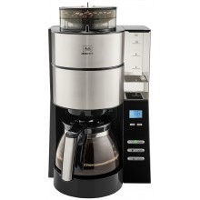 Melitta AromaFresh Filterkaffeemaschine ohne entnehmbaren Wassertank, silber-schwarz