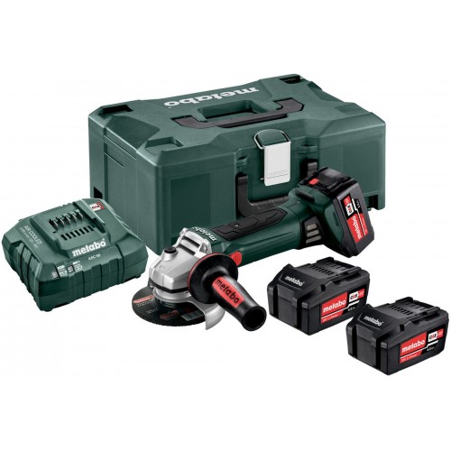 METABO W 18 LTX 125 QUICK Winkelschleifer 18V 3 x 4 Ah LI-ION, Ladegerät ASC 55, Kunststof