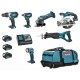 Makita DLX6011 Maschinen Set 18V Li-ion (DHP458Z+DSS610Z+DJR181Z+DTD146Z+DGA452Z+DML802Z)