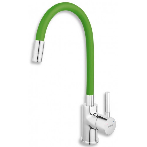 FERRO ZUMBA Spültischarmatur mit flexiblem Arm, Grün/Chrom 70710,0Z