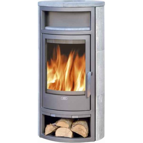 ABX POLAR 4654-4-II Holz-Kaminofen, graues Blech, coffee-kachel 4654-4KCc