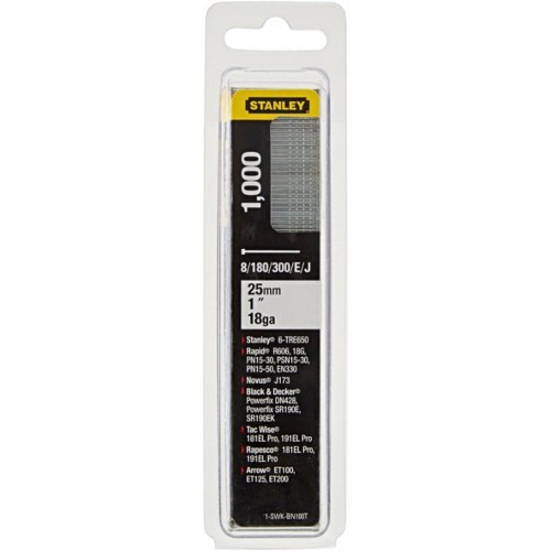 Stanley 1-SWKBN100T 25mm/1"/18 Tackernägel Typ 8/300/E/J, 1000 Stück