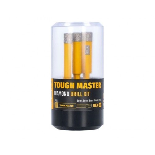 Tough Master TM-DDK5 Diamantbohrer-Set 5 mm, 6 mm, 8 mm, 10 mm , 12 mm, 5-teilig