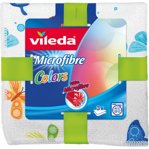 VILEDA Allzwecktuch Microfaser Colors Design 3er 153015