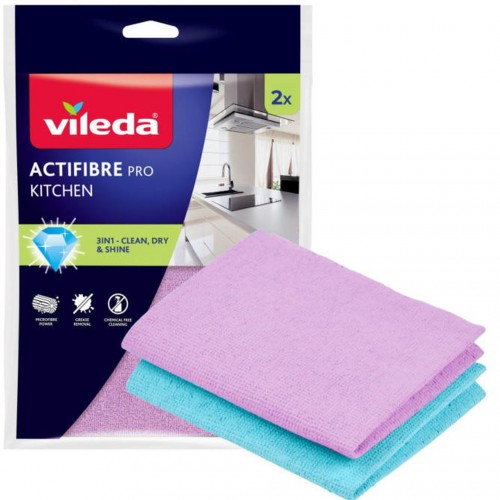 VILEDA Actifibre Mikrofaser-Küchentuch 2 Stk. 183305 VILEDA Actifibre Mikrofaser-Küchentuch 2 Stk. 183305