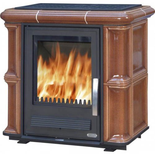 ABX BAVARIA L, Kachelofen mit Gusseisen Einsatz, braun, ohne Sockel 4634-7 HBS