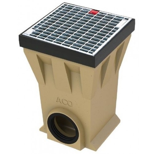 ACO Drain Hofablauf 30 x 30 x 44 cm mit Maschenrost Stahl verzinkt, B125 132890