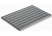 ACO Schuhabstreifermatte Rips mit Cassettenbürste, 60x40cm, ALU Fußmatte, hellgrau 10702