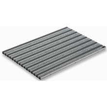 ACO Vario 2.0 Schuhabstreifermatte 60 x 60 cm, Rips mit Cassettenbürsten, hellgrau 3008314