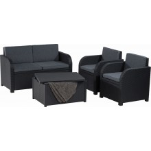 ALLIBERT MODENA Lounge-Set + Aufbewahrungstisch, graphit/grau 17200463