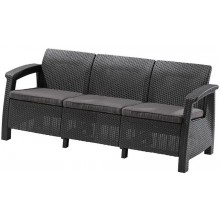 ALLIBERT CORFU LOVE SEAT MAX 3-Sitzer Sofa, 182 x 70 x 79cm, graphit/grau 17197959