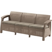ALLIBERT CORFU LOVE SEAT MAX 3-Sitzer Sofa, 182 x 70 x 79cm, cappuccino/sand 17197959