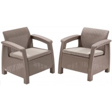 ALLIBERT CORFU DUO SET Sessel 2 St., 75 x 70 x 79cm, cappuccino/sand 17197993