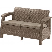 ALLIBERT CORFU LOVE SEAT 2-Sitzer Sofa, 128 x 70 x 79cm, capuccino/sand 17197359