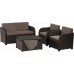 ALLIBERT MODENA Lounge-Set + Aufbewahrungstisch, braun/grau-beige 17200463