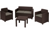 ALLIBERT ALABAMA Lounge-Set 4-tlg., Rattanoptik, braun/grau-beige 17199240