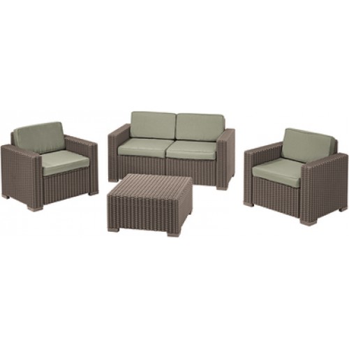 ALLIBERT CALIFORNIA 2 Lounge Set, cappuccino/sand 17192233