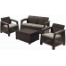 ALLIBERT CORFU BOX Lounge-Set, braun/beige 17200180