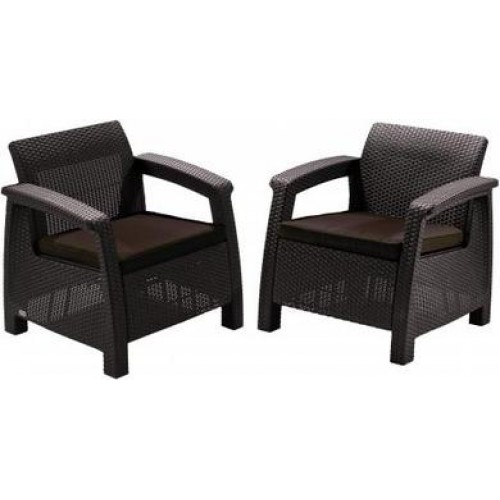 ALLIBERT CORFU DUO Sesselset, 2St., braun/schokobraun 17197993 ALLIBERT CORFU DUO Sesselset, 2St., braun/schokobraun 17197993