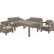 ALLIBERT CORFU FIESTA Lounge-Set, cappuccino/sand 17198008