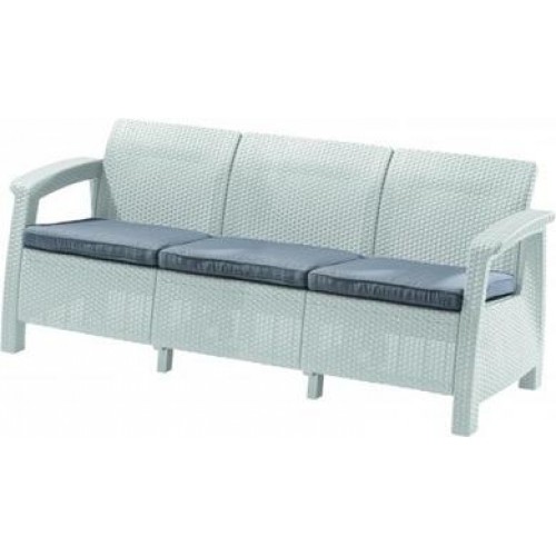 ALLIBERT CORFU LOVE Seat, 3-Sitzer Sofa, weiß/grau 17197959