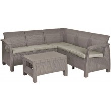 ALLIBERT CORFU RELAX Lounge-Set, cappuccino/sand 17202123