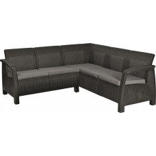 KETER CORFU RELAX Ecksofa, 190 x 190 x 79 cm, graphit/grau 17208435