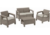 ALLIBERT CORFU Lounge-Set, cappuccino/beige 17197361